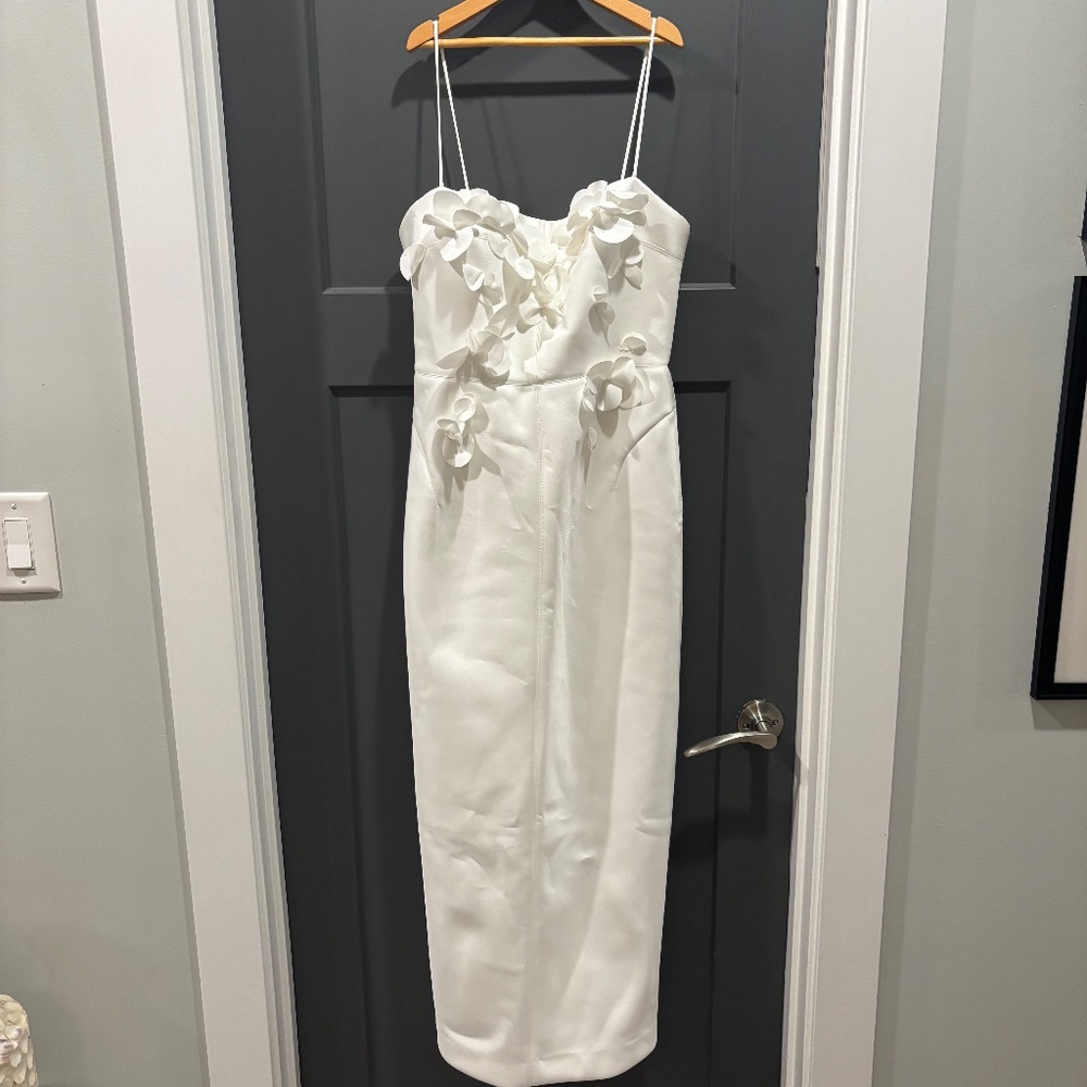 Acler 'Castleford' 3D Floral Column Midi Dress in Ivory (NWT) - Picture 4 of 5